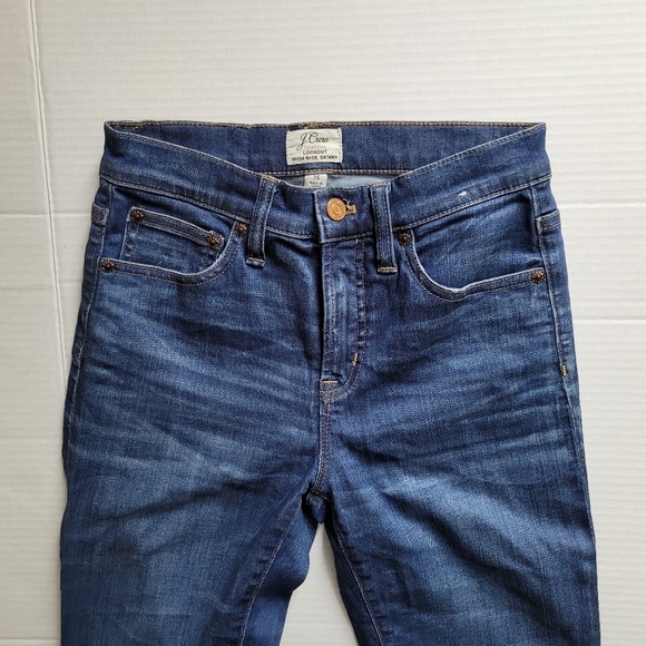 J. Crew jeans Lookout high rise skinny blue denim pants distressed stretchy 25 - Picture 6 of 14
